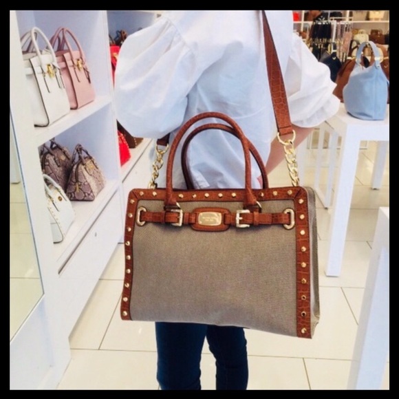 Michael Kors Hamilton Large EW Studded Satchel - Picture 12 of 13